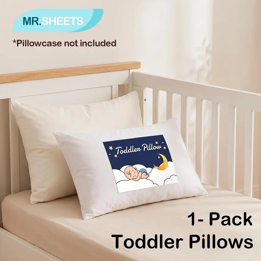 NTBAY 1-Pack Toddler Pillow Inserts, Ergonomic Down Alternative Bed Pillows, Soft Low-Profile Neck Care, Breathable Thin for Summer Cooling Sleep, Cold Wash Compatible for Daycare Preparations