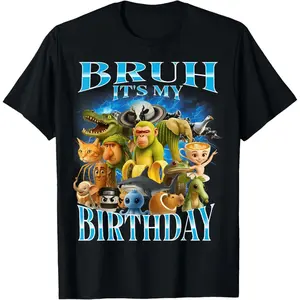 [Graphic T-Shirt] [Funny T-Shirt]100% Cotton Unisex "Bruh It’s My Birthday" Funny Brainrot Graphic T-Shirt – Viral Meme Birthday Tee, Casual Short Sleeve Streetwear Top, Soft Comfortable Fit, Trendy Gift Idea for Men & Women Birthday Outfit Shi