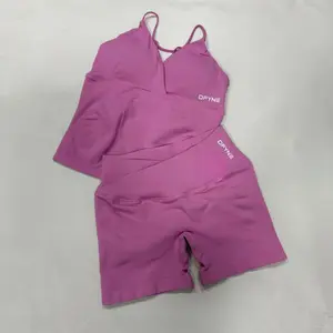 DFYNE Women's Workout Set – Padded Tank Top & Breathable Gym Shorts Activewear