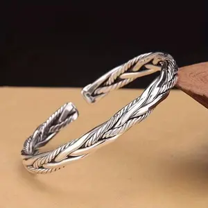 Retro style cuff bracelet, stylish twisted rope design, adjustable strap, suitable for women, fashionable jewelry accessory gift, Cuff Bracelets for Women High Quality, Bracelets for Women Elegant Classy