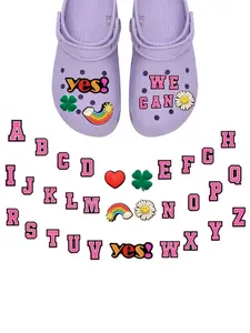 31-Piece Letter Shoe Charms, Charm Accessory, Cute Shoe Decorations for Sandals & Slippers, Women's Fun Party Accessories, Birthday Gift Ideas