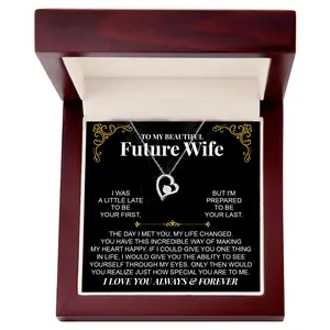 To My Future Wife Necklace, Wedding Engagement Birthday Promise Gift For Wife From Husband, Gift For Her, Soulmate Women Romantic Gifts