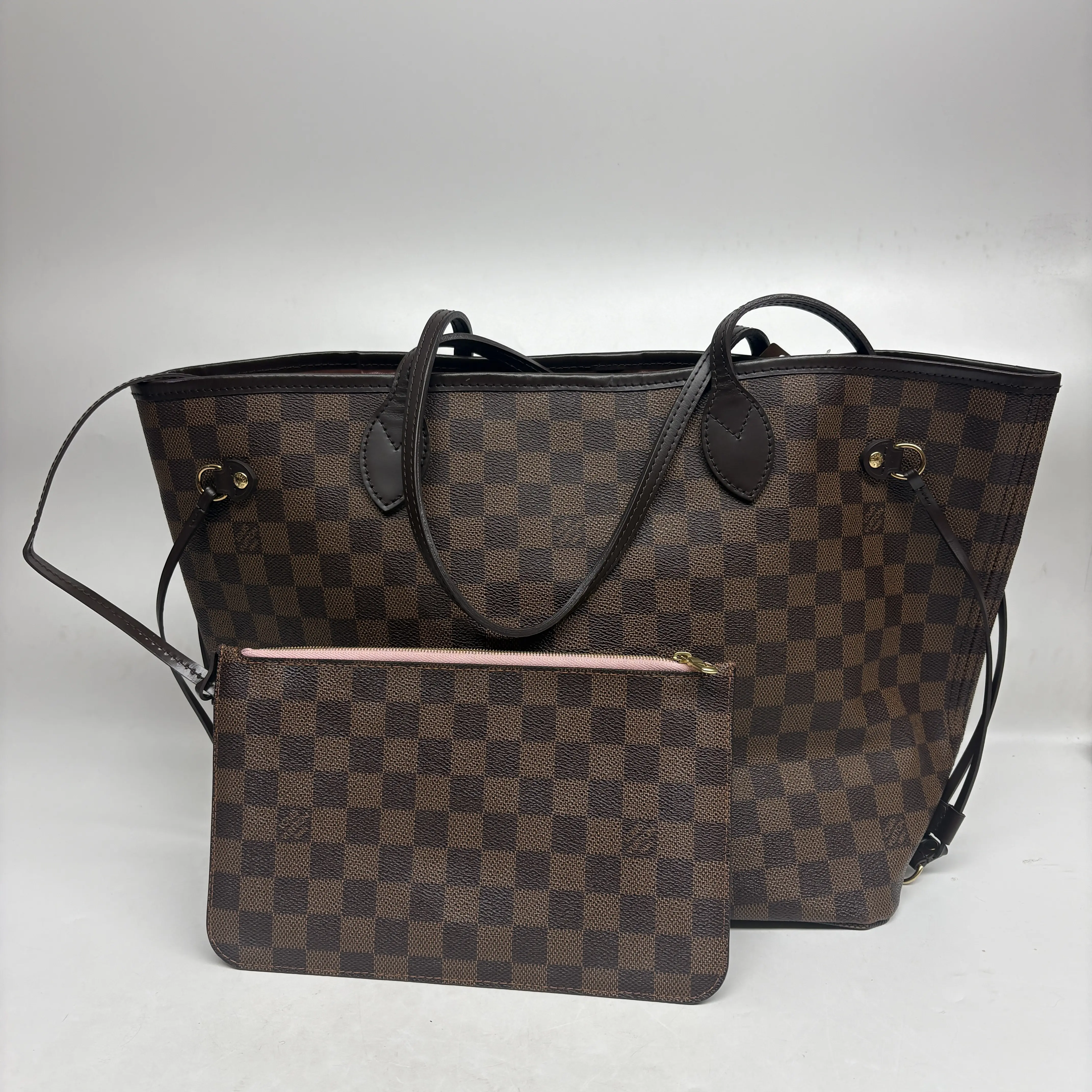 Pre-owned Canvas Tote Bags Louis Vuitton Neverfull MM Damier