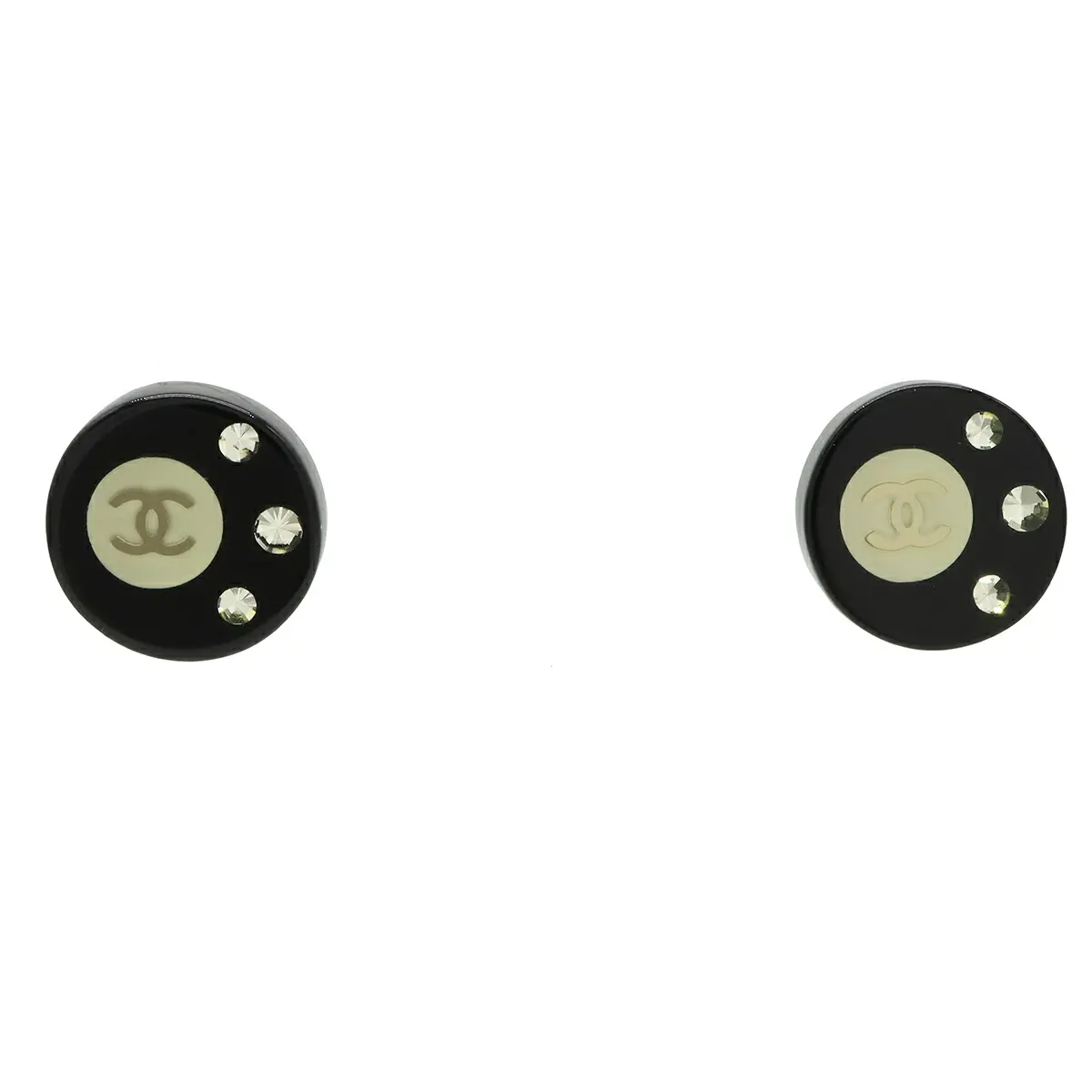 Pre-owned CHANEL Plastic Small Leather Goods Coco Mark Round Earrings