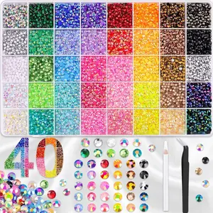 40 Color Jelly Rhinestones synthetic beads With Kit for Bedazzling 3mm Multicolor Resin Flatback beads & Complete Tool Kit，for Art Bedazzler Kit for Crafting Book Shoes,Bedazzler Kit Supplies for Nail Art Decoration Accessories bedazzled
