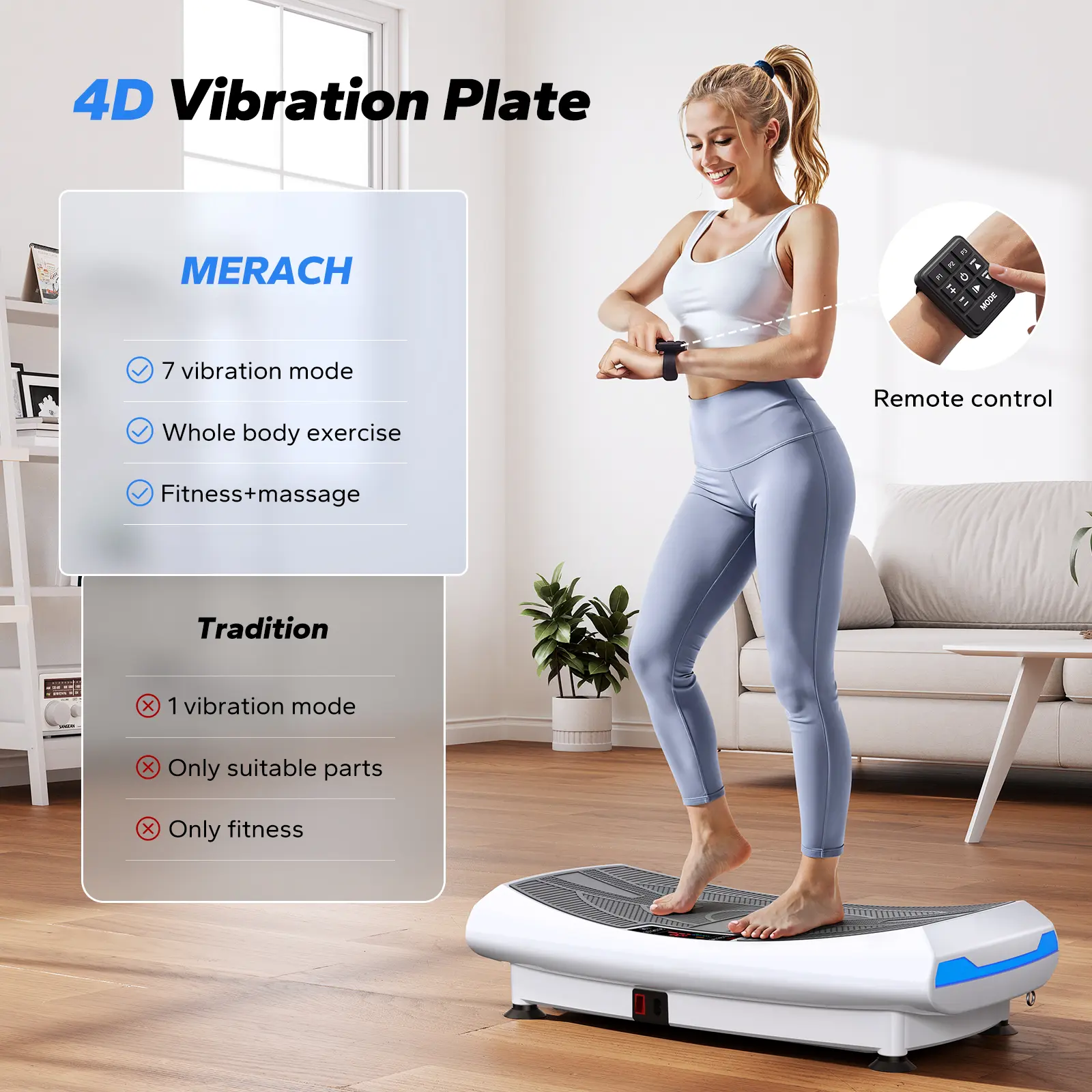 MERACH Vibration Plate Exercise Machine, Vibration Brazil