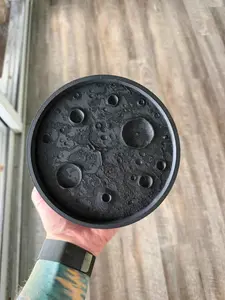 3D Printed Moon Tray | Lunar Surface Catch-All Dish | Handmade Matte Black Space Decor