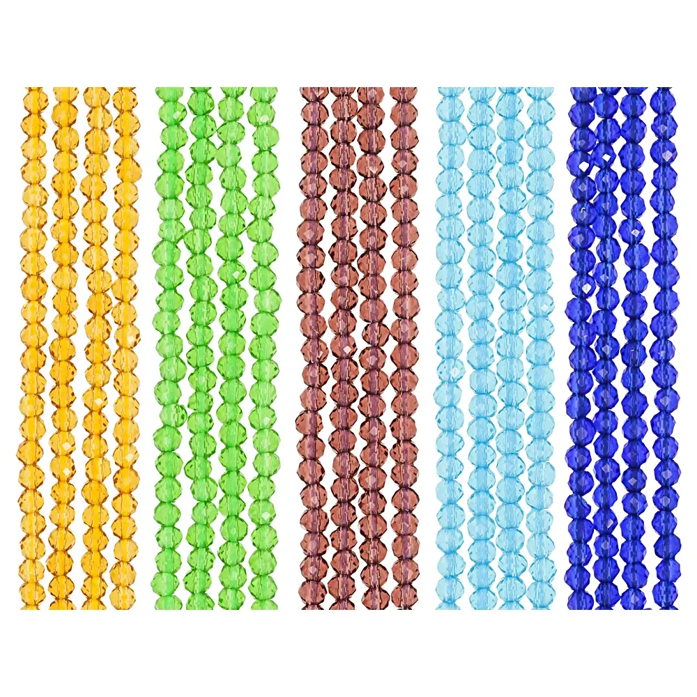 JTV Jewel Tone Glass 3mm Faceted Round Bead Strand Set of 20