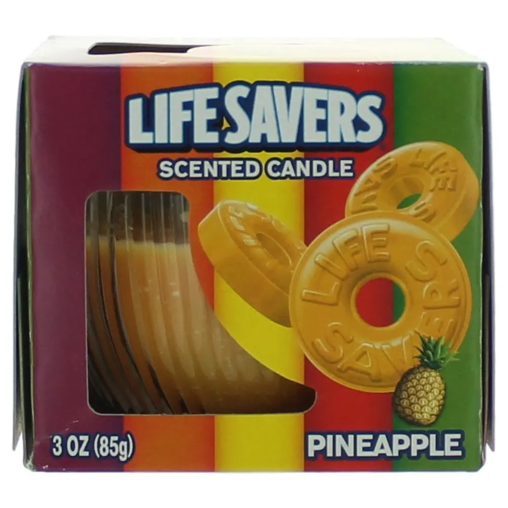 3oz Life Savers Scented Wax Candle - Pineapple Sweet Aroma, Jar Candle, Home Decor Piece for Daily Use, Ideal for Candy Lovers