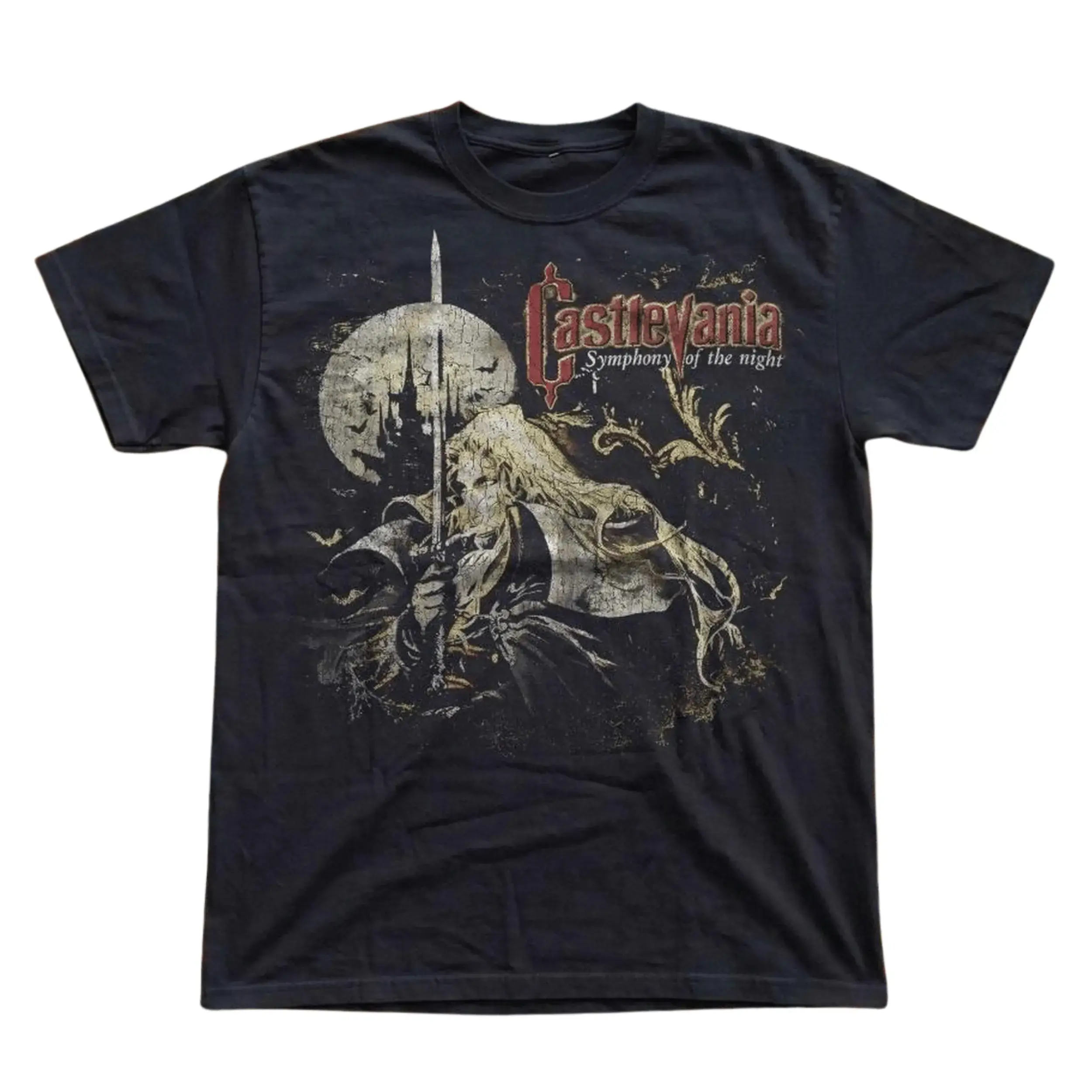 Gildan Men's and Women's T-Shirt, Vintage Castlevania Symphony of the Night Graphic Tee, Retro Aesthetic Shirt, Unisex Gift Gaming Shirt, Gothic Grunge Y2K Emo Scene Amity Affliction Style Clothes Menswear Womenswear Streetwear