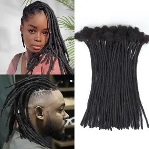 12 inch 50 Strands Loc Extensions Human Hair, 0.4cm Width  Human Hair Dreadlock Extensions for Men/Women, Can be Dyed Soft Dreads Extensions,1b