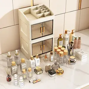 Cosmetic Storage Box Desktop Perfume Lipstick Organizer Multi-Layer Plastic Makeup Table Skincare Jewelry Rack