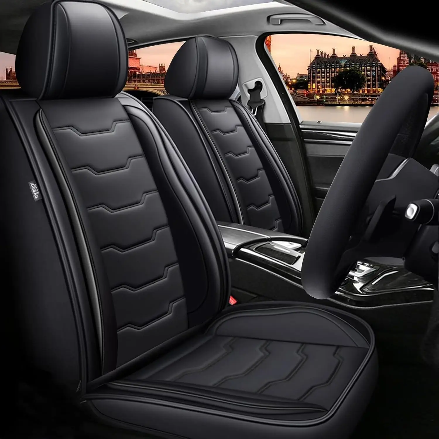 5-Seat Full Leather Seat Covers Set for Mitsubishi Outlander Sport 2011-2026, Premium Handcrafted Contoured Form-Fit, Waterproof Durable Easy-Clean Edge Protection, Airbag Safe Easy Install (Black,Gray,Beige,Red) - Ideal for New Drivers, Daily Commutes