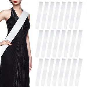 25Pcs Women's White Blank Satin Sublimation Sashes - 2026 Senior Graduation, Pageants (Festive & Party Accessories for Homecoming Decor)