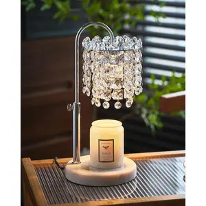 Candle Warmer Lamp with Timer Dimmer Adjustable Height Candle Warmer with Marble Base for Jar Candles,  Candle Lamp with 3 Bulbs for   Decor, Women Mom Christmas Birthday Gifts,