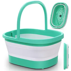 1pack Collapsible Foot Bath with Handle and Support Rods, Foot Soaking Tub, Foot Bath Basin for Soaking Feet