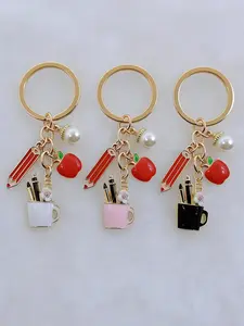 Pencil Box Ruler Pendant Keychain, Teacher Appreciation Gift, Cute School Supplies Accessory, Perfect for Teachers' Day