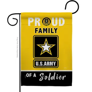 Breeze Decor G158462-BO Proud Family Soldier Garden Flag Armed Forces Army 13 x 18.5 in. Double-Sided Decorative Vertical Flags for House Decoration Banner Yard Gift