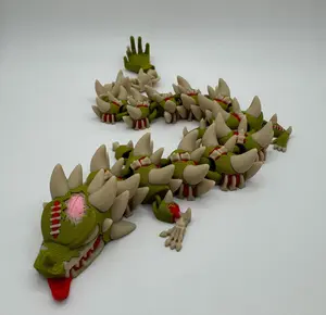 3D Printed Zombie Dragon – Articulated Undead Creature Figurine