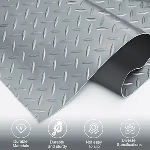 Garage Floor Mat, Anti-slip Texture PVC Garage Flooring Roll for under Car Parking Protect, Thickened Floor Mat for Garage, Water/Stain Resistant (230x610cm)