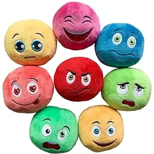 Squeaky Dog Toys, 8 Pack Soft Plush Stuffed Balls with Squeakers- Fetch Toys for Puppies & Small & Medium Petsh