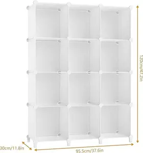 HOMIDEC Closet Organizer, 12-Cube Closet Organizers and Storage, Portable Closet Shelves, Clothing Storage (White)
