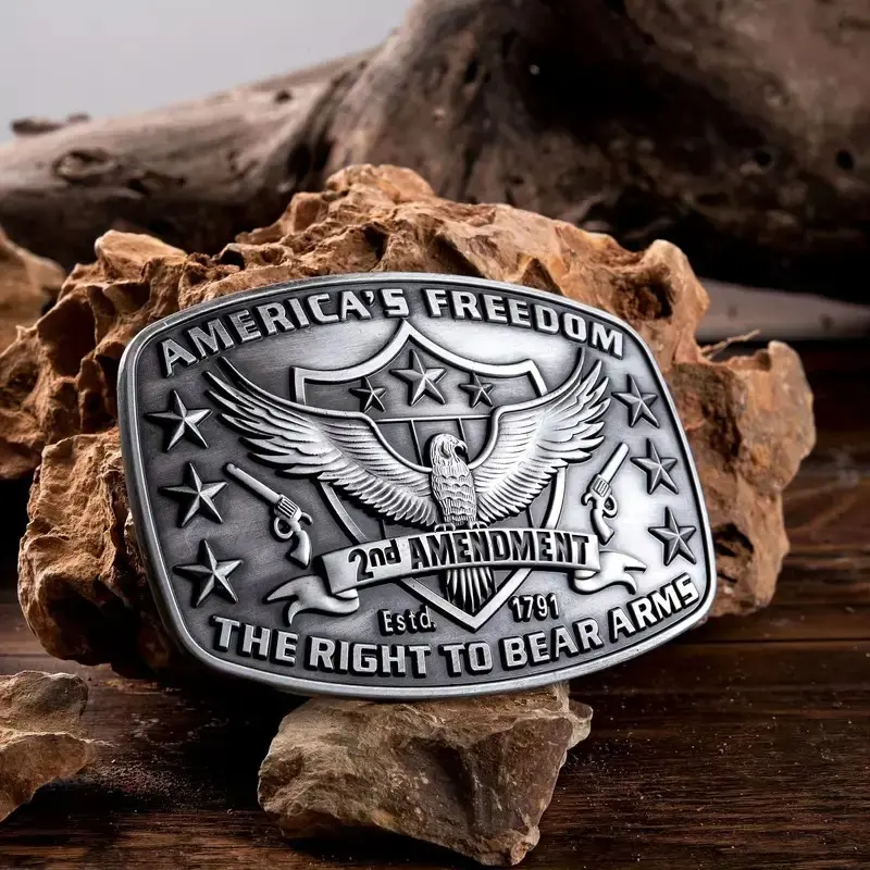 Second Amendment Belt Buckle – 2A Freedom, Right to Bear Arms, Guns, Patriotic Accessory, Support for Gun Rights, Bold Statement Piece, Proudly Represent the 2nd Amendment and Constitutional Freedoms