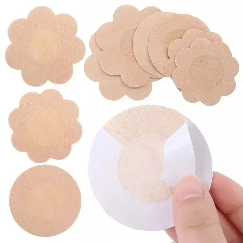 20/80/100pcs Disposable Non-Woven Fabric Floral Nipple Covers, Invisible Bra Pads, Unisex Summer Chest Protection, Breathable, Waterproof, Home & Outdoor Use