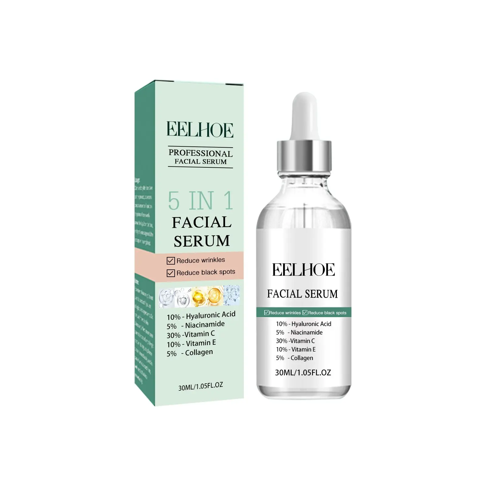 EELHOE 5 In 1 Facial Firming Serum, Lighten Wrinkles And Firming Face Anti-Wrinkle Serum