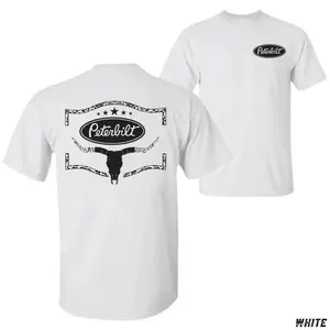 Bull Skull Leopard Peterbilt Logo Shirt, 2-Sided, Western Truck Graphic T-shirt, Car Lover Tee, Summer Shirt, Graphic Tees Men and Women, Cool Shirt