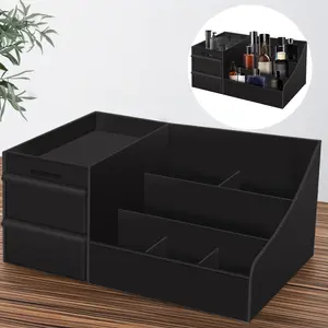 Luxury Black Cologne Organizer for Men - Drawer-Style Countertop Storage for Perfume, Shaving, Skincare - Gift for Him (Husband, Boyfriend, Dad)