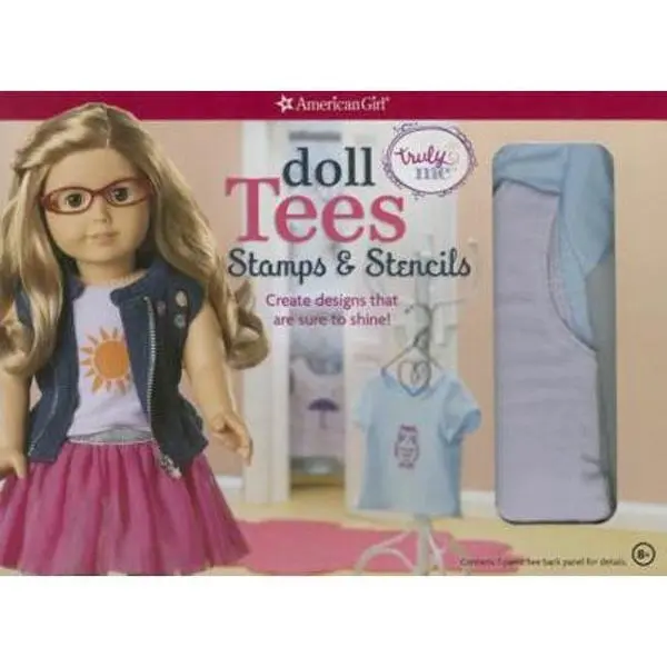 Used 32-Page How-To Book - Doll Tees and Tanks: Fashion Design Stencils, Stamps, Patterns, Paint Instructions for T-Shirt Crafting for Girls, Kids (English Edition) by Emily Osborn with 5 Stencil Sheets, 1 Kit, 1 Short-Sleeved Doll-Sized T-Shirt