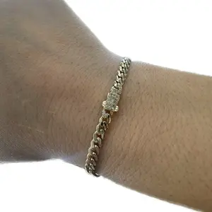 14K Gold Monac Bracelet 4mm available size 6,7 and 8 - Elegant Chain Design Jewelry Accessory