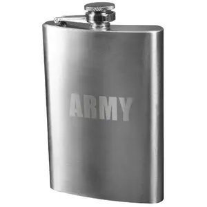 Silver - ARMY Shiny Flask - Stainless Steel