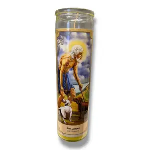 Vela de San Lazaro – Saint Lazarus 7 Day Prayer Candle for Healing, Protection & Faith – Religious Glass Candle for Altar & Devotion Babalu Aye
