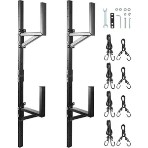 Trailer Ladder Rack, Ladder Rack for Trailer Fit for Cargo Open And Enclosed Trailer Exterior Side Wall - Carry 2 Ladders