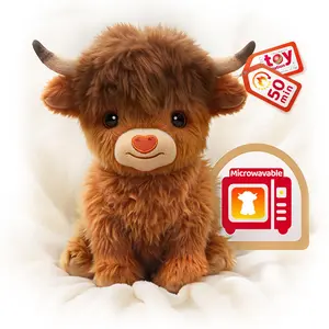 MeWaii Highland Cow Weighted Plush 12" | Microwavable & Unscented Toy with Natural Fill | Warmth for Cramps, Anxiety, Stress & Sleep Relief, Warm gift