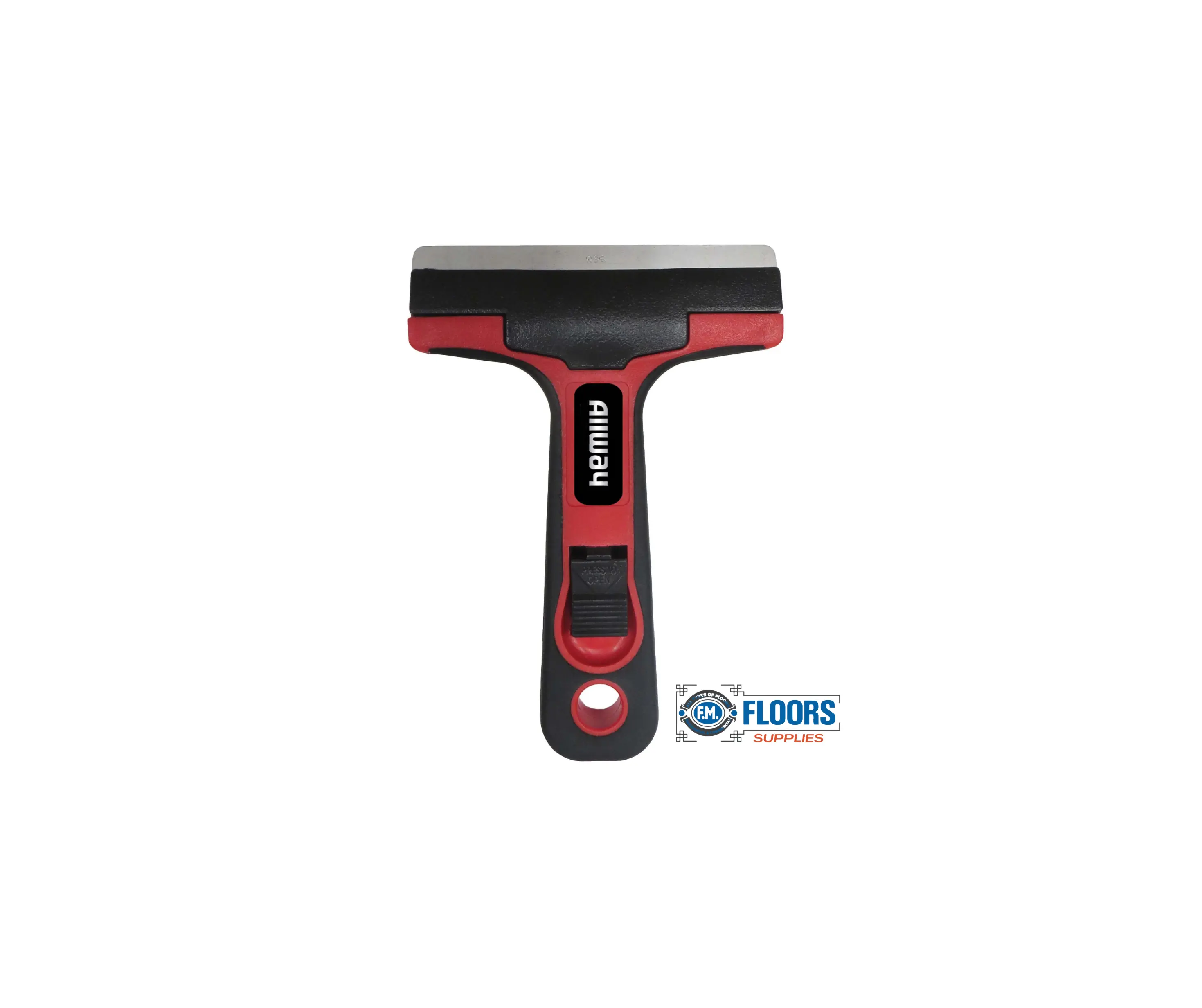 ALLWAY Tools 4-in Blade Glass & Tile Razor Scraper - Soft-Grip Handle, Quick Blade-Change Design, Removes Adhesive, Paint, Grout Haze, Excellent Control, for Painters, Flooring Installers, Home Projects, DIY Users