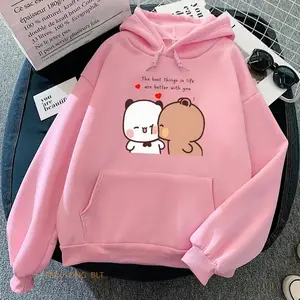asual Long Sleeve Kawaii Printing Pullovers For Winter Fleece Panda Bear Bubu Dudu Love Heart Sweatshirts,hoodie,t-shirt Women/Men Clothing C D