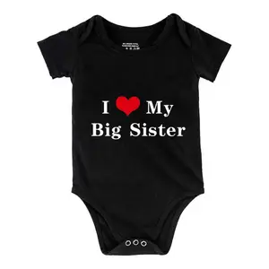 I LOVE MY Big SISTER Print Bodysuit, Casual Short Sleeve Romper, Baby  Outdoor ClothingB1108-033