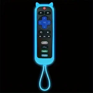 Glowing Remote Cover with Lanyard, Compatible with Tcl Hisense Roku Tvs, Protective Storage Box, Global Picks