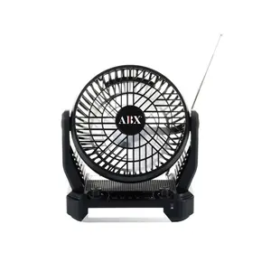 ABX Portable Solar Fan with Speaker and Flash Light Charging Usb