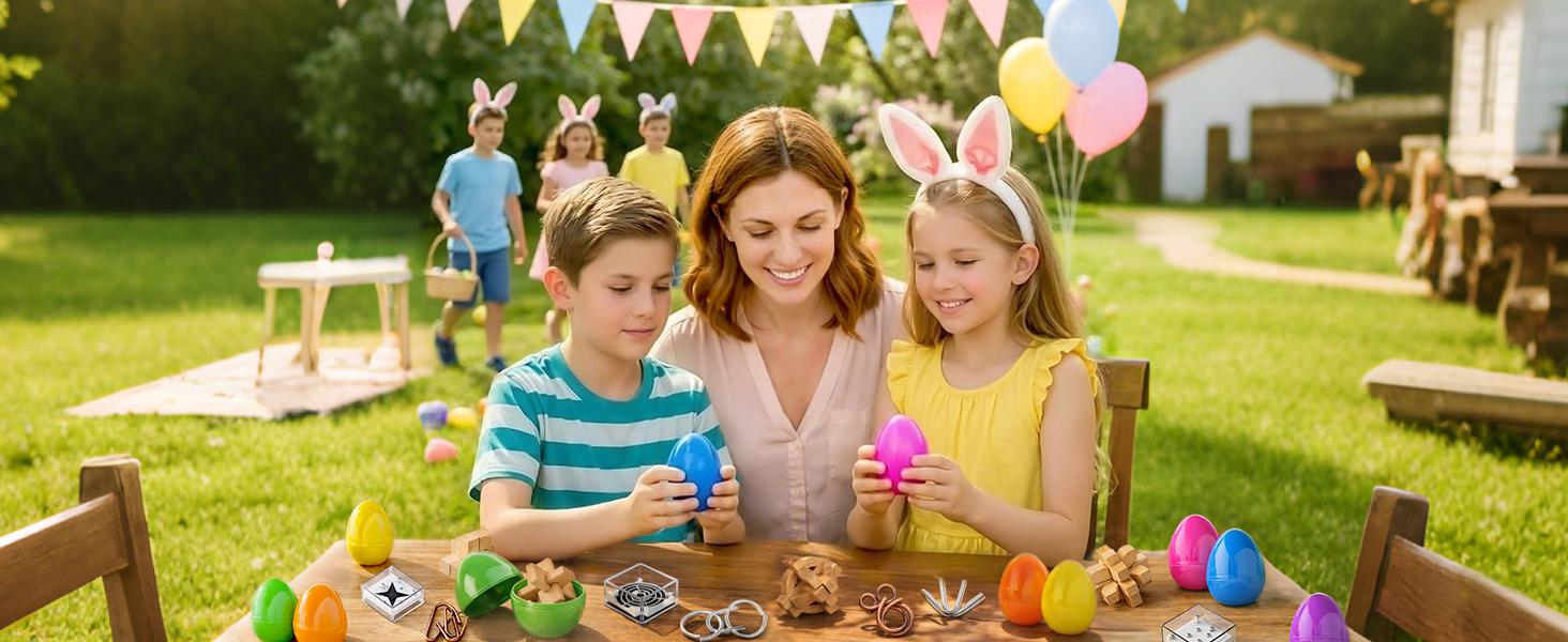 24 Pack Brain Teaser Puzzle Set, Metal & Wooden Puzzles with Balance Challenges, IQ Logic Games and Mind Teaser Toys Party Favors Return Gifts for Kids Teens and Adults