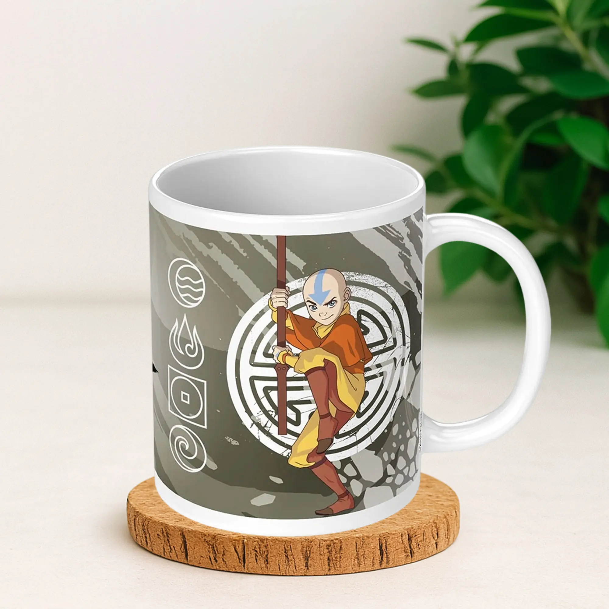 Aang Action Airbending Mug, Avatar The Last Airbender Anime Creamic Cup, Minimal Manga Coffee Mug, Gift For Fans