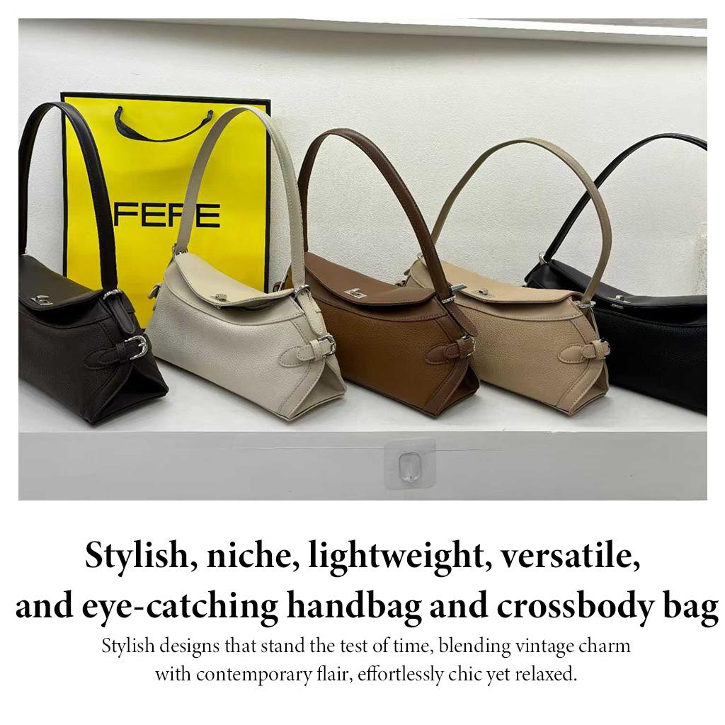 Trendy Brown Suede Purse Women's 90s Baguette Bag Maillard Aesthetic Shoulder Handbag East West Satchel for Date Work