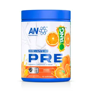 TANG x AN Performance Non-Stimulant Pre-Workout Supplement | Zero Caffeine Energy Drink Mix | Beta Alanine + Citrulline | Third-Party Tested | Informed Sport Certified | Tang Orange | 30 Servings