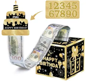 Rose gold Money box birthday gift box cash gift pull DIY set surprise birthday gift box money tree small gift boxes money bag money cake pull out kit