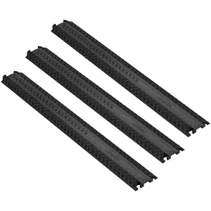 VEVOR 3-Piece Cable Protection Ramp Set, Supports Up to 2,000 lbs Per Axle, Durable Cord Protection for High Foot Traffic Areas, Suitable for Indoors and Outdoors, Ideal for Office, Home, Warehouse