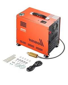 PCP Air Compressor 800W Dual Cylinder High Pressure Unit For PCP Airguns 4500 PSI Auto Stop With Oil-Free Pump, Durable Aluminum Casing, Thermal Protection, Long Run Capacity, Includes Pressure Gauge And Hose