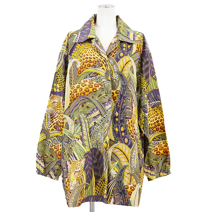 Pre-owned SALVATORE FERRAGAMO Polyester Small Leather Goods Leopard Botanical 100% Raincoat